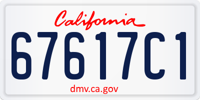 CA license plate 67617C1