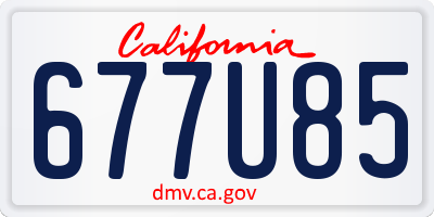 CA license plate 677U85