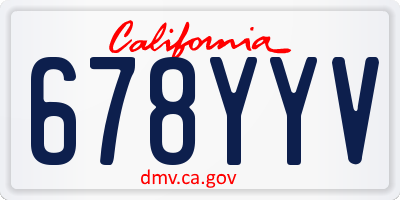 CA license plate 678YYV