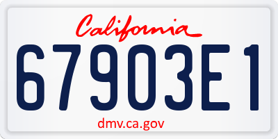 CA license plate 67903E1