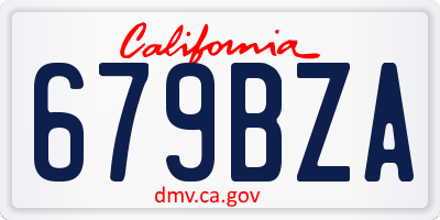 CA license plate 679BZA