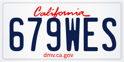 CA license plate 679WES