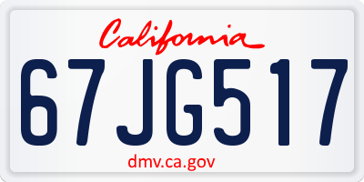 CA license plate 67JG517