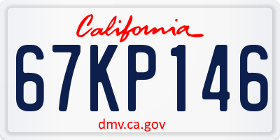 CA license plate 67KP146