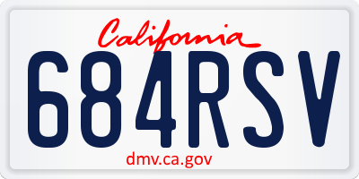 CA license plate 684RSV