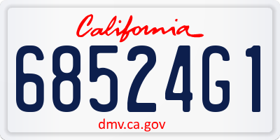 CA license plate 68524G1