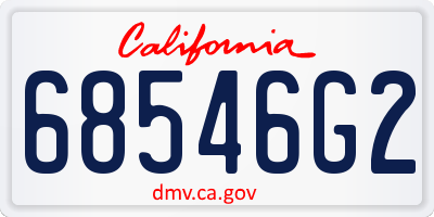 CA license plate 68546G2