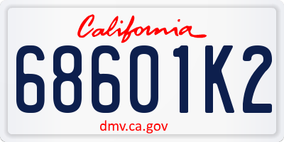 CA license plate 68601K2