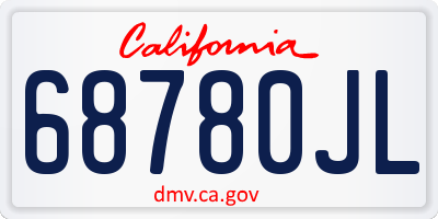 CA license plate 68780JL