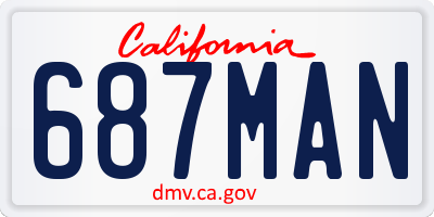 CA license plate 687MAN