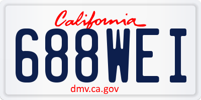 CA license plate 688WEI