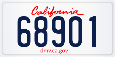 CA license plate 68901