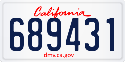 CA license plate 689431