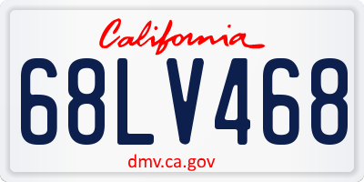 CA license plate 68LV468