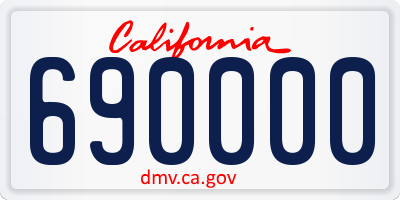 CA license plate 690000