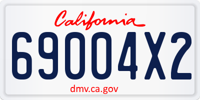 CA license plate 69004X2