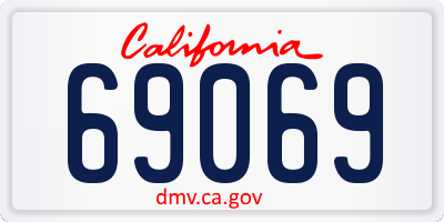 CA license plate 69069