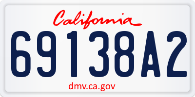 CA license plate 69138A2