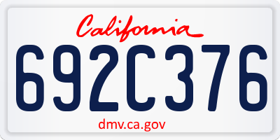 CA license plate 692C376