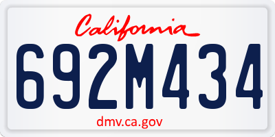 CA license plate 692M434