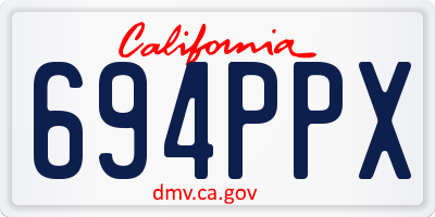 CA license plate 694PPX