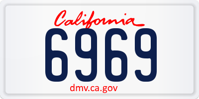 CA license plate 6969