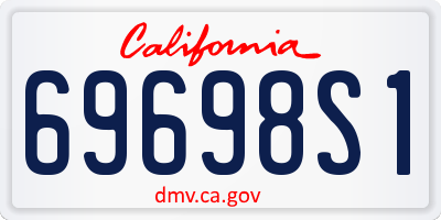 CA license plate 69698S1