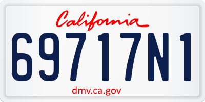 CA license plate 69717N1