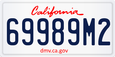 CA license plate 69989M2