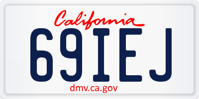 CA license plate 69IEJ