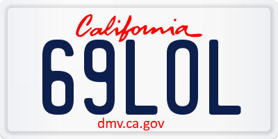 CA license plate 69LOL