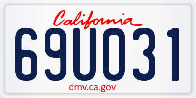 CA license plate 69U031