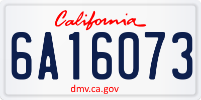 CA license plate 6A16073