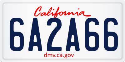 CA license plate 6A2A66