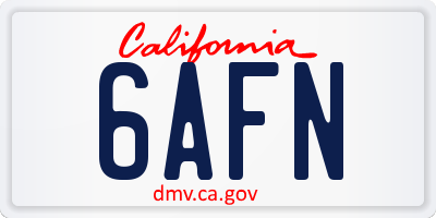 CA license plate 6AFN