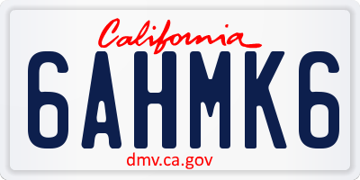 CA license plate 6AHMK6