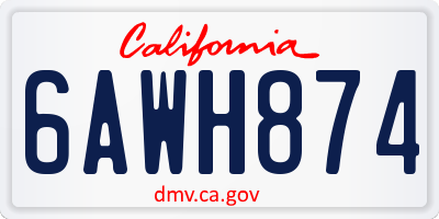 CA license plate 6AWH874