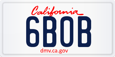 CA license plate 6B0B