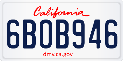 CA license plate 6B0B946