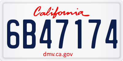 CA license plate 6B47174