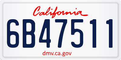 CA license plate 6B47511