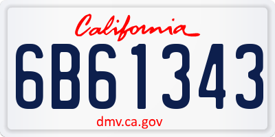 CA license plate 6B61343