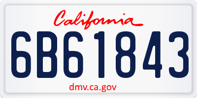 CA license plate 6B61843