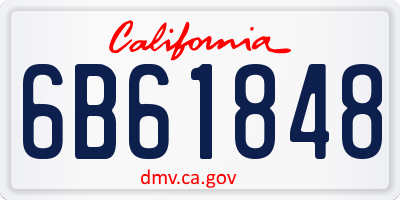 CA license plate 6B61848