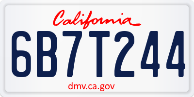 CA license plate 6B7T244