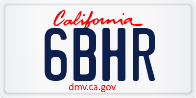 CA license plate 6BHR