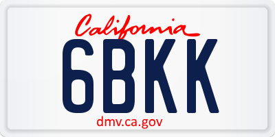 CA license plate 6BKK