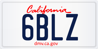 CA license plate 6BLZ