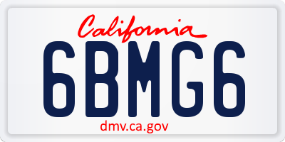 CA license plate 6BMG6