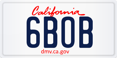 CA license plate 6BOB